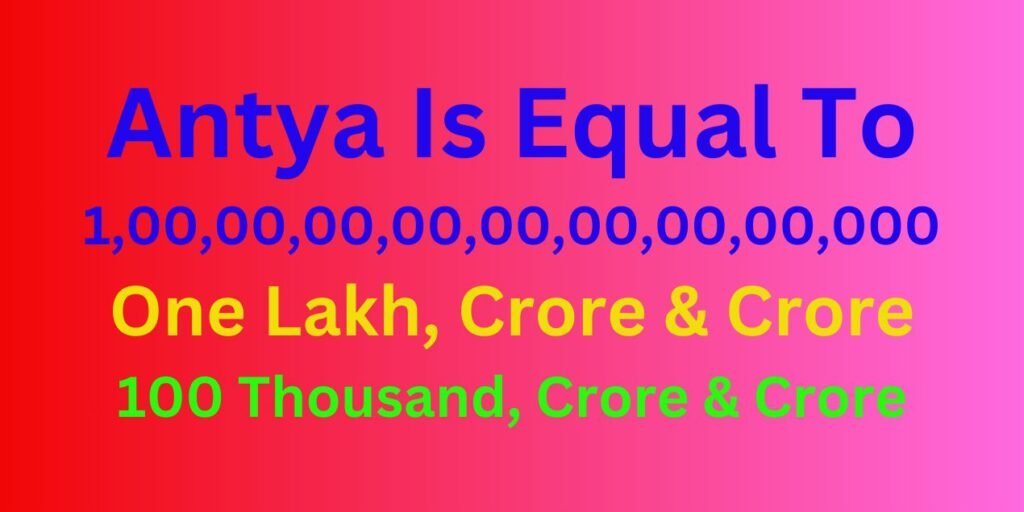 How Many Zeros in Antya?