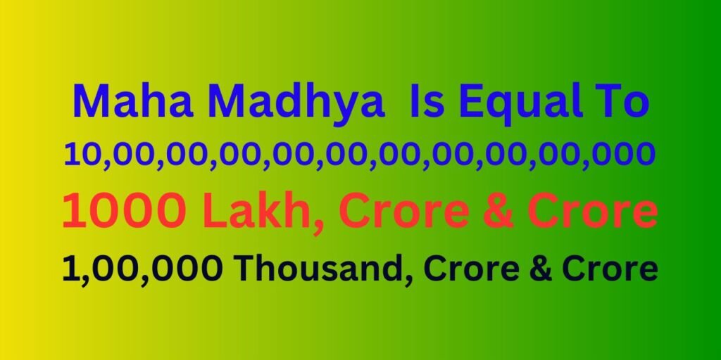 How Many Zeros in Maha Madhya?