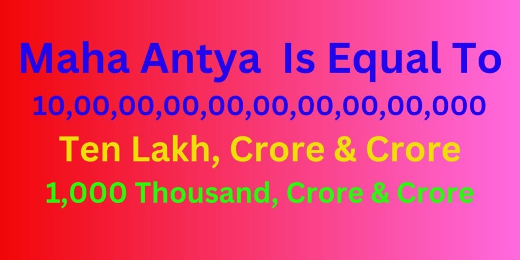 How Many Zeros in Maha Antya?