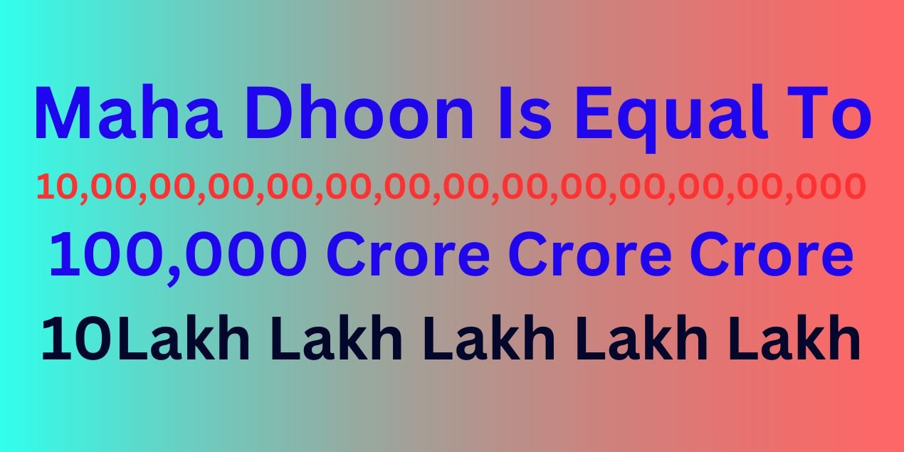 How Many Zeros in Maha Dhoon?